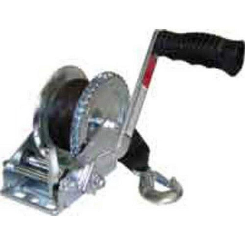 Seasense Trailer Winch with 20 ft Strap and Hook, 1200 lb Capacity Zinc Plated, Two Way Ratchet - Image 2