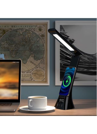 LED Desk Lamp with Wireless Charger, USB Charging Port, 3 Brightness, Desk Lamps for Home Office, Dimmable Table Lamp Eye Caring Reading Light, Touch Control, Auto Timer, Black - pzsku/Z0D2345C0B1A8813F075CZ/45/_/1723102077/91d5b88f-b6ee-4beb-bba4-48d690d14abb