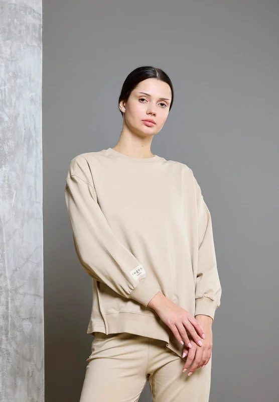 ذوق Asymmetric Hemline Extended Side Seam Sweatshirt