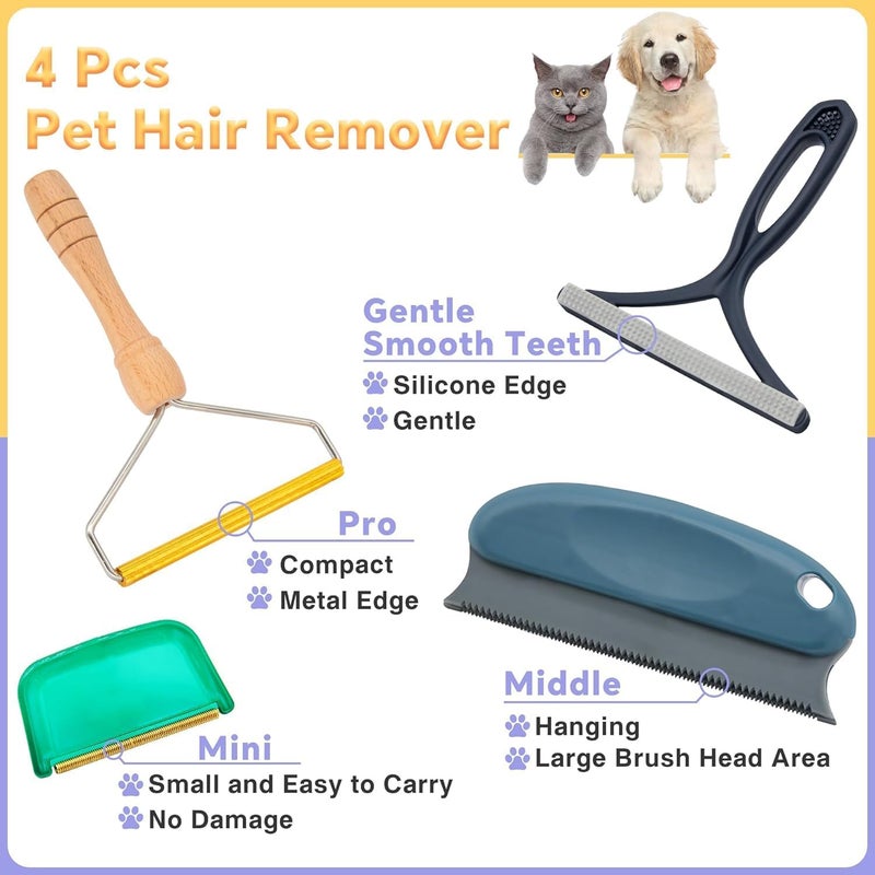LINJIE Pet Hair Remover Set,Pet Hair Remover,Reusable Lint Remover,For Removing Dust And Pet Hair From Furniture/Curtain/Blanket/Couch(4pack) - Image 2