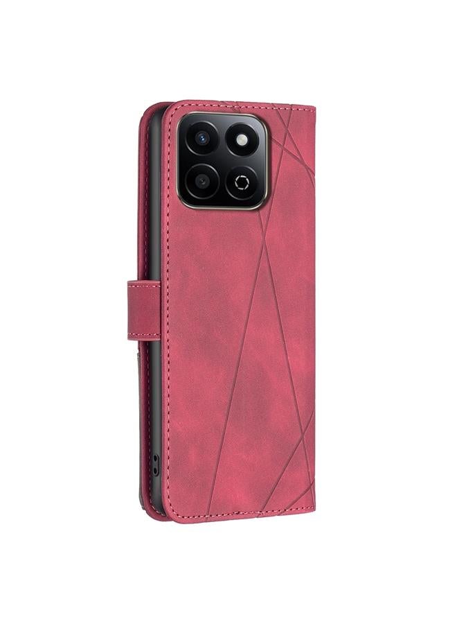 S-TOP Case For Honor 200 Smart / X7C Magnetic Buckle Rhombus Texture Leather Phone Case - Image 4