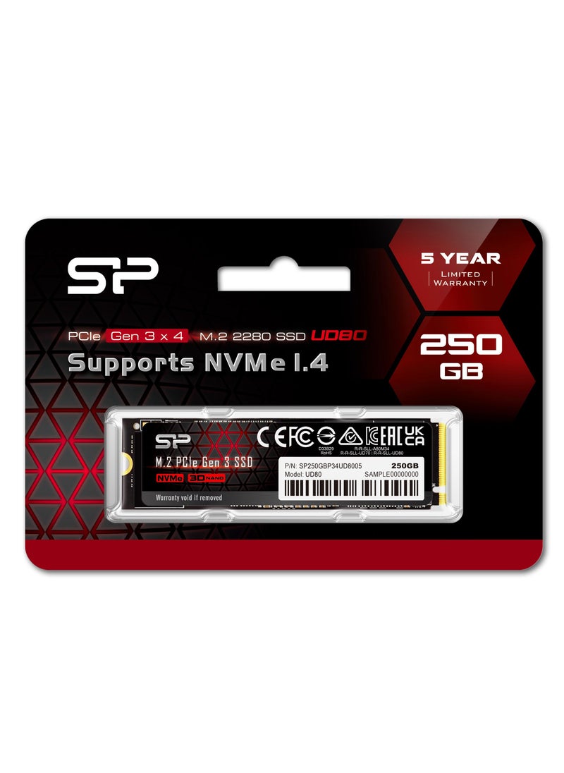 Silicon Power SSD M.2 NVMe UD80 250GB / Speed Up to 3400 Mb/s  - Image 2