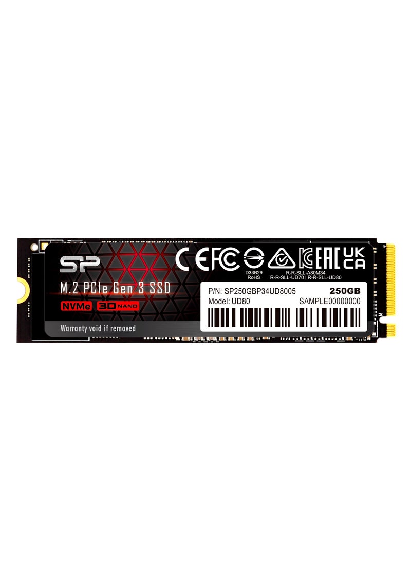 Silicon Power SSD M.2 NVMe UD80 250GB / Speed Up to 3400 Mb/s  - Image 1