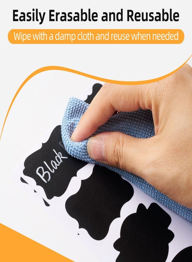 Homrelaxy 360Pcs Chalkboard Labels - 2.1x1.4 Inch Reusable Blackboard Stickers with 2 White Erasable Chalk Markers, 12 Assorted Shapes, for Mason Jars, Food Containers, and Pantry Storage - Image 4