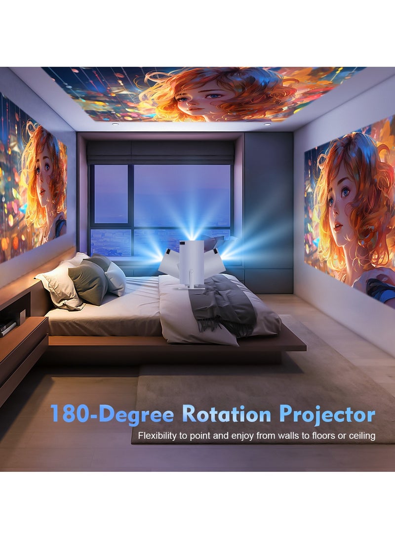 MAGCUBIC - Mini Portable Projector - 5G Wifi 6 BT 5.0 Android 11, Projector 4K 1080P Full HD Support 8000 Lumens, Horizontal Keystone Correction Auto Led Projector, Projector for Telephone - Image 1