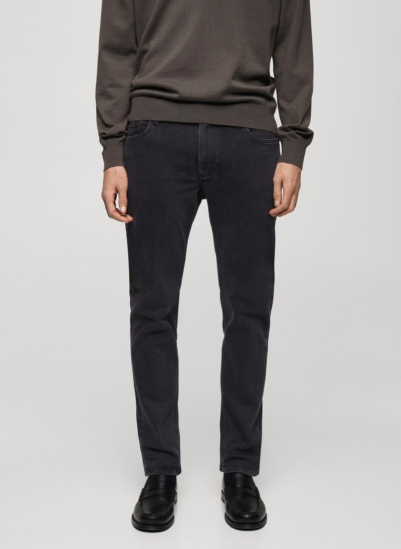 Mango Man Jan Stright Fit Rinse Wash Jeans  - Image 1