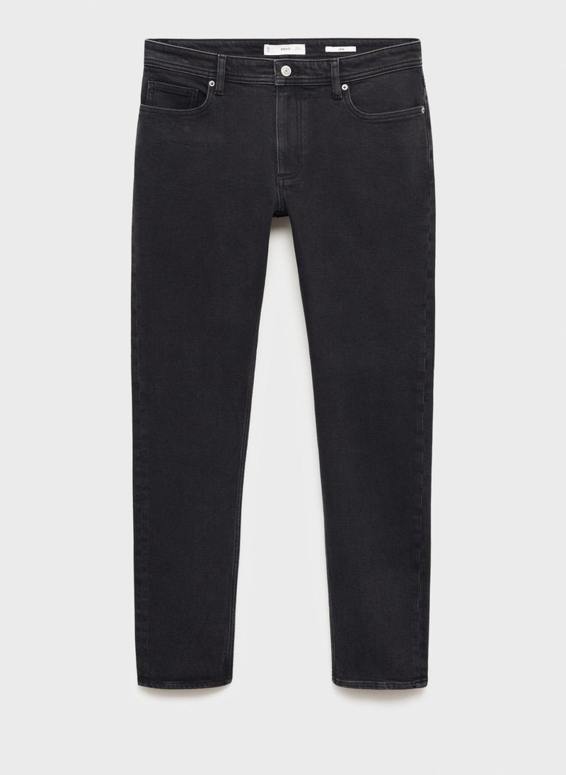 Mango Man Jan Stright Fit Rinse Wash Jeans  - Image 5