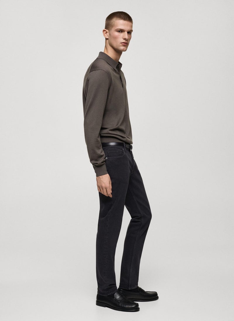 Mango Man Jan Stright Fit Rinse Wash Jeans  - Image 3