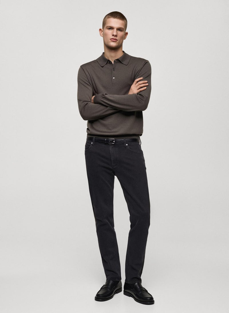 Mango Man Jan Stright Fit Rinse Wash Jeans  - Image 4