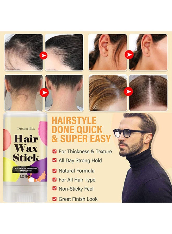 lakerain Hair Wax Stick， Hair Finishing Stick Anti Frizz Hair Flyaway Wax Tamer Edge Brush Hair Mascara Flyaway Hair Stick Moisturizing and Shine Enhancing Hair Finishing Gel 15g - Image 5