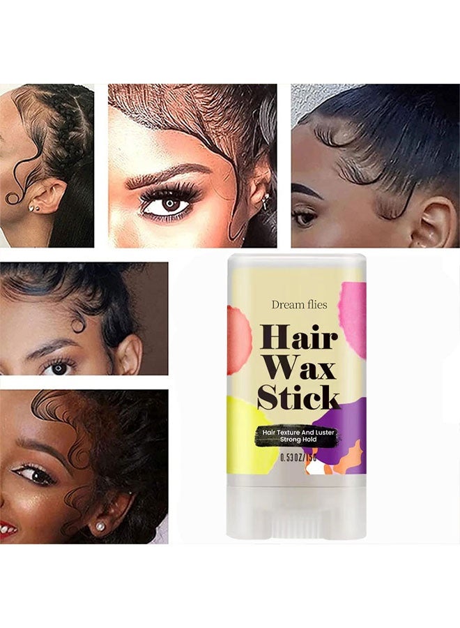 lakerain Hair Wax Stick， Hair Finishing Stick Anti Frizz Hair Flyaway Wax Tamer Edge Brush Hair Mascara Flyaway Hair Stick Moisturizing and Shine Enhancing Hair Finishing Gel 15g - Image 2