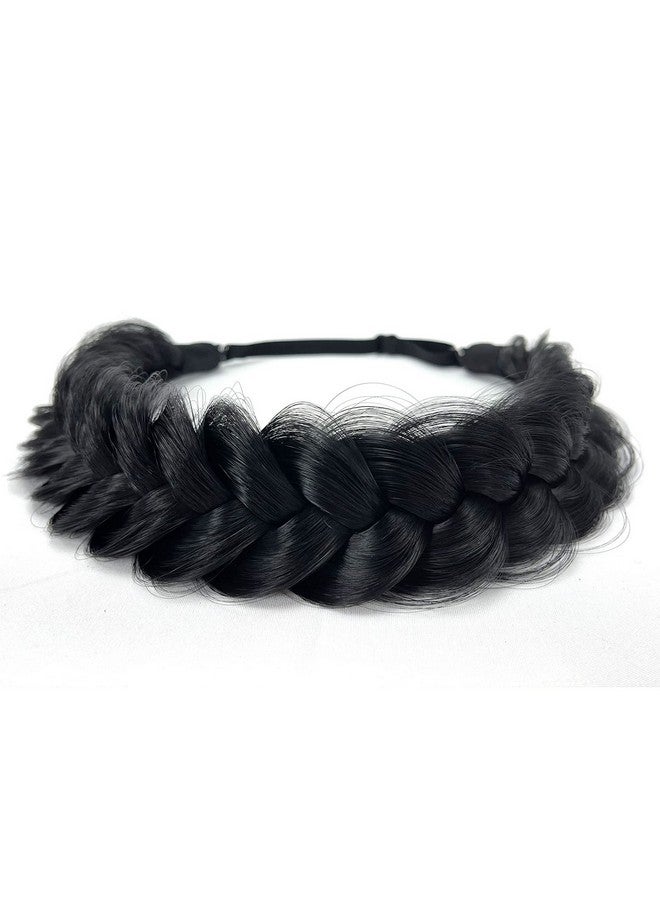 TOECWEGR Synthetic Hair Braided Headband Classic Wide Strands Wedding Disorderly Fluffy Braids Wig Band Women Beauty Accessory - Image 1