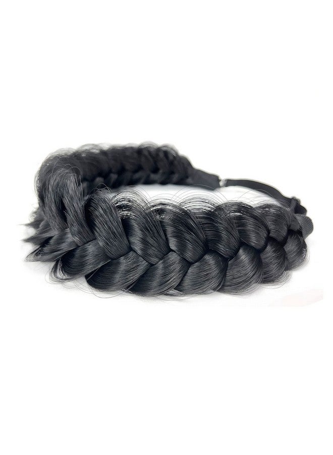 TOECWEGR Synthetic Hair Braided Headband Classic Wide Strands Wedding Disorderly Fluffy Braids Wig Band Women Beauty Accessory - Image 3