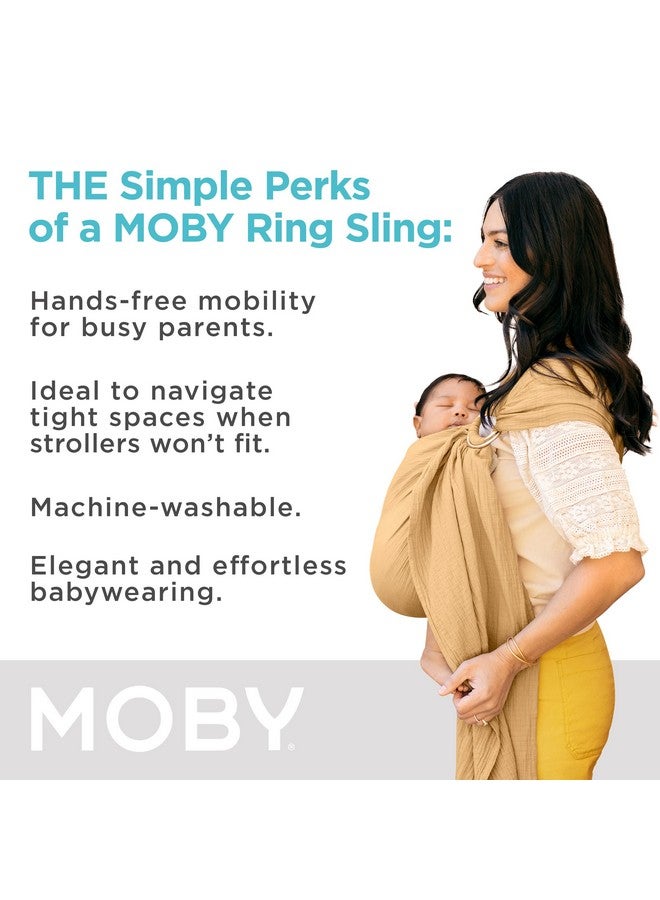 Moby Baby Wrap Carrier Ring Sling for Newborns to Toddlers, Hands-Free, Versatile Support for Moms & Dads, Breathable & Lightweight, Supports Children 8-30 lbs (Saffron) - Image 3