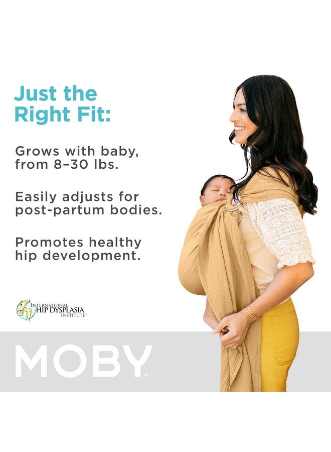 Moby Baby Wrap Carrier Ring Sling for Newborns to Toddlers, Hands-Free, Versatile Support for Moms & Dads, Breathable & Lightweight, Supports Children 8-30 lbs (Saffron) - Image 1