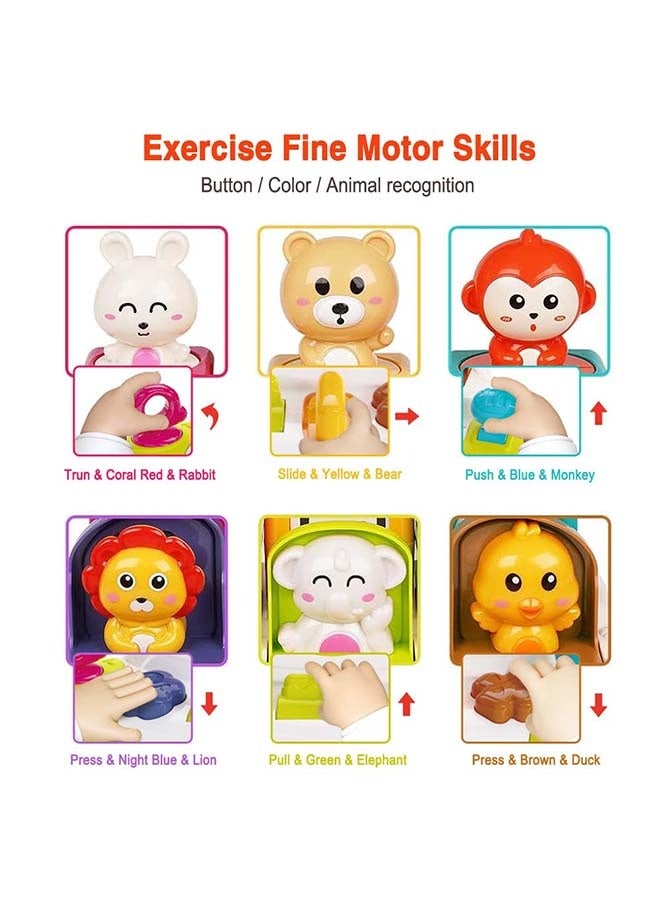 COGNIKIDS Pop-Up Animal Toy for Babies – Interactive Push, Turn, Slide Activity Toy for 10M+ | Fine Motor Skills, Sensory Learning, Color & Shape Recognition | Montessori Cause & Effect Toy - Image 5