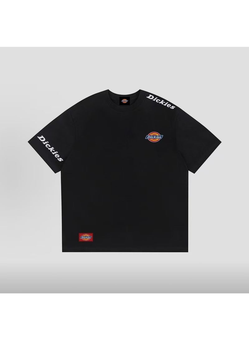 Dickies Classic White Logo Skin-Friendly Breathable Black Short-Sleeve T-Shirt Size 3XL - Image 2