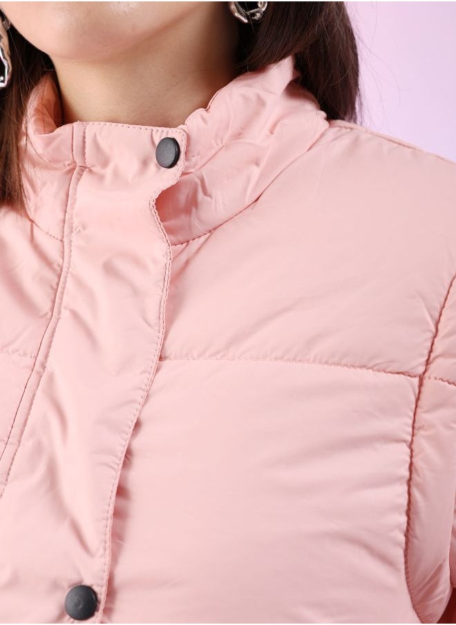 Freehand Women Regular Fit Solid Puffer Jacket  - Image 4