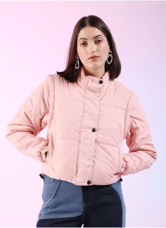 Freehand Women Regular Fit Solid Puffer Jacket
