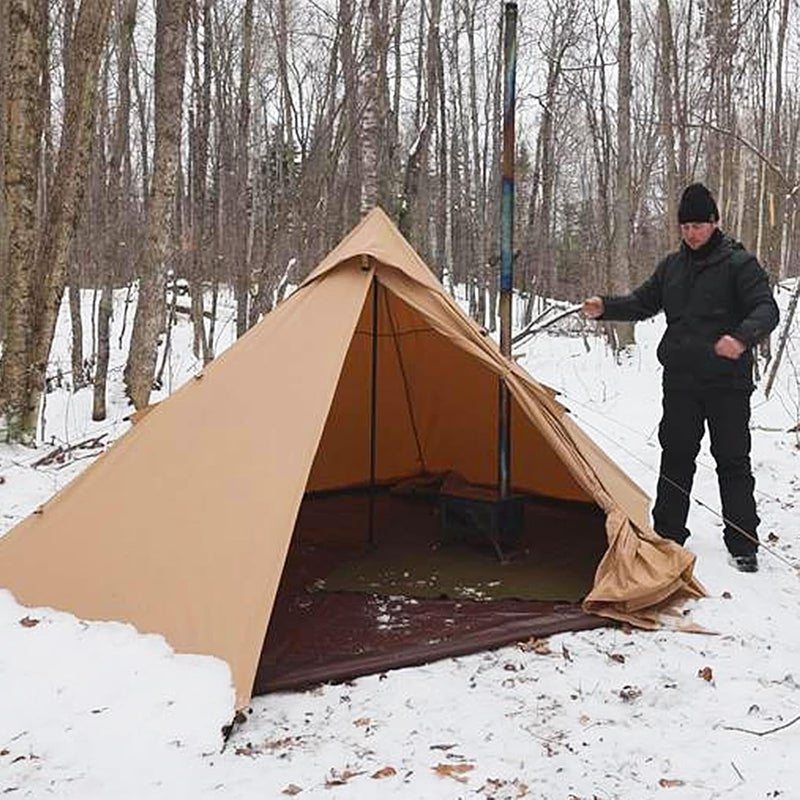 KingCamp Canvas Hot Tent, Lightweight Waterproof & Windproof 4 Season Teepee Hot Tents with Stove Jack for Outdoor Camping - Image 2