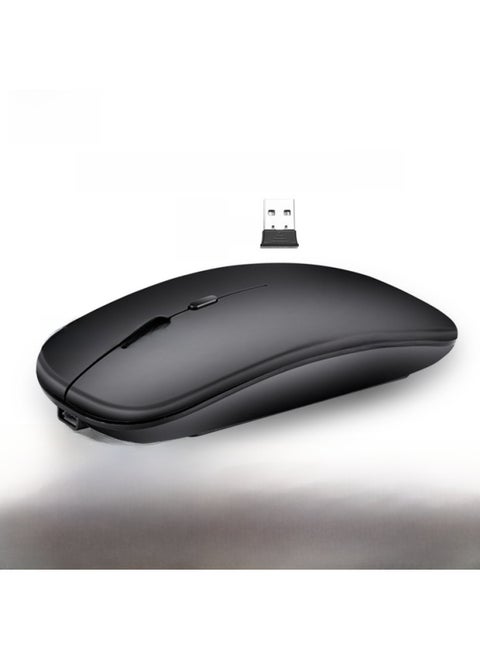 Wireless Optical Mouse 1600dpi High Resolution Usb Interface For Laptop Desktop Computer-Color:2.4G Bluetooth Dual-mode Matte Black