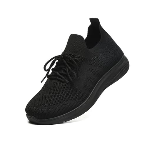 JIOJIT Sneakers for Women Walking Shoes Casual Lightweight Breathable Tennis Shoes Non Slip Work Shopping Travel (Black 8) - Image 1