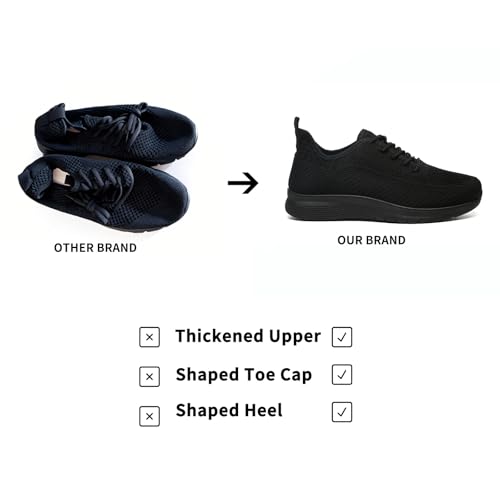 JIOJIT Sneakers for Women Walking Shoes Casual Lightweight Breathable Tennis Shoes Non Slip Work Shopping Travel (Black 8) - Image 4