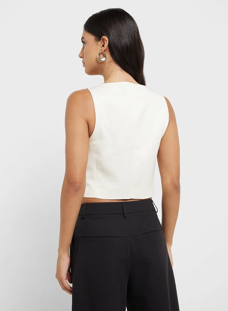 MANGO Linen-Blend Suit Waistcoat