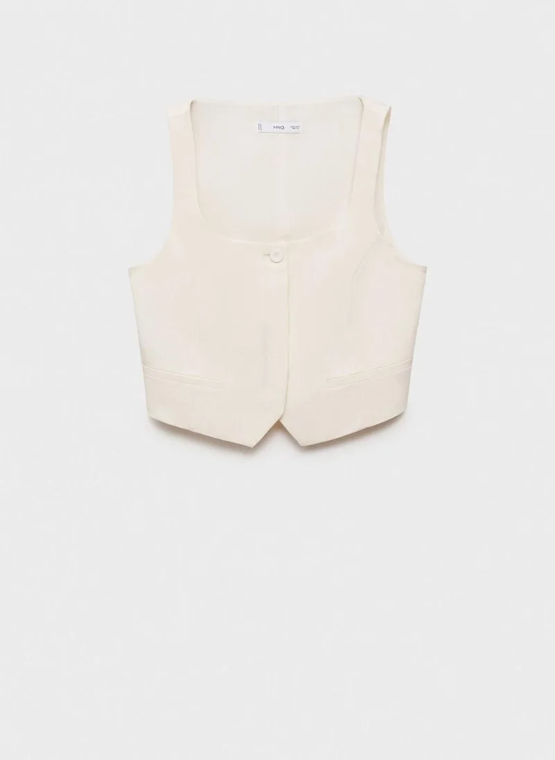 Mango  Linen-Blend Suit Waistcoat for Women | Best Price UAE