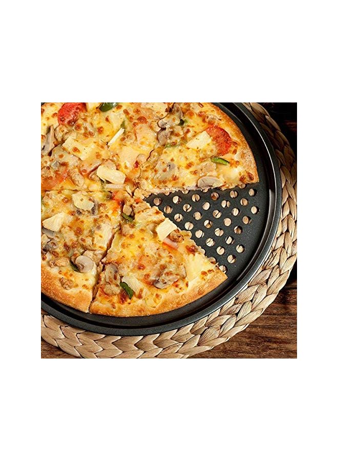 S-TOP Carbon Steel Nonstick Pizza Baking Pan Tray 32cm Pizza Plate Dishes Holder Bakeware Home Kitchen Baking Tools Accessories - Image 3