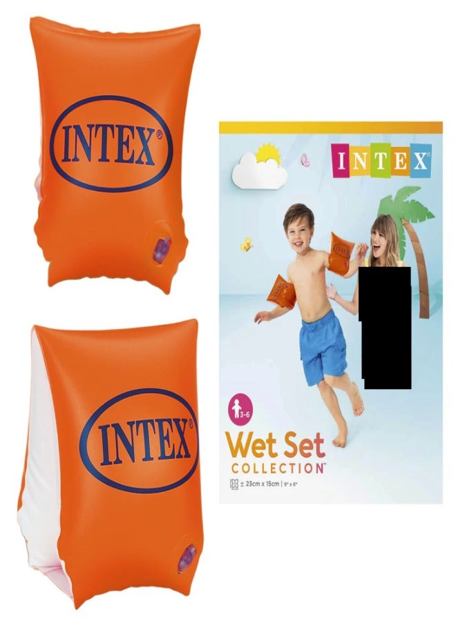 INTEX - DELUXE ARM BANDS AGES 3-6 ORANGE