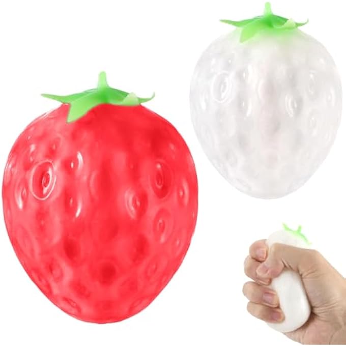 Lonfliness Color Changing Strawberry Squishy Toy Kawaii Strawberry Fidget Sensory Toys Fruit Decompression Toy Stress Relief Squishies Soft Silicone Squeeze Gifts for Adults Party Favors Anxiety Relaxing - Image 1