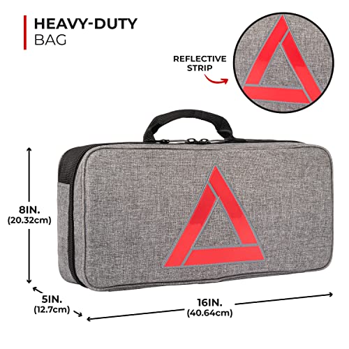 Thrive Emergency Car Kits for Vehicles - Roadside Emergency Car Kit (104 Pieces) - Car Kits for Emergency - Roadside Car Kit with Jumper Cables and Mini First Aid Kit - Gray Bag - Image 3