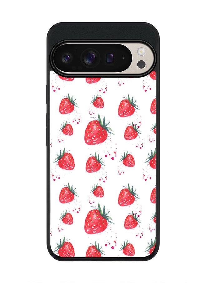 Stylizedd For Google Pixel 9 Pro XL Case,Slim fit Camera Protection, Shockproof Thin Phone cover - Dripping Strawberries  - Image 1