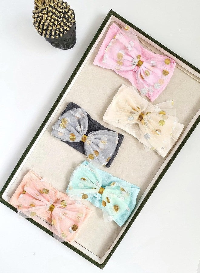 BellaStella 6 PCS Headbands Elastic Polka Dot Hair Accessory for Baby Girls and Kids, Set of 6 Multicolor (HB-6-NEW-1) - Image 4