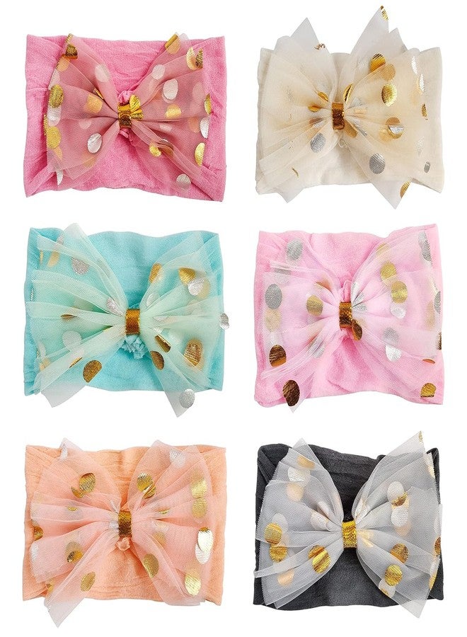 BellaStella 6 PCS Headbands Elastic Polka Dot Hair Accessory for Baby Girls and Kids, Set of 6 Multicolor (HB-6-NEW-1) - Image 1