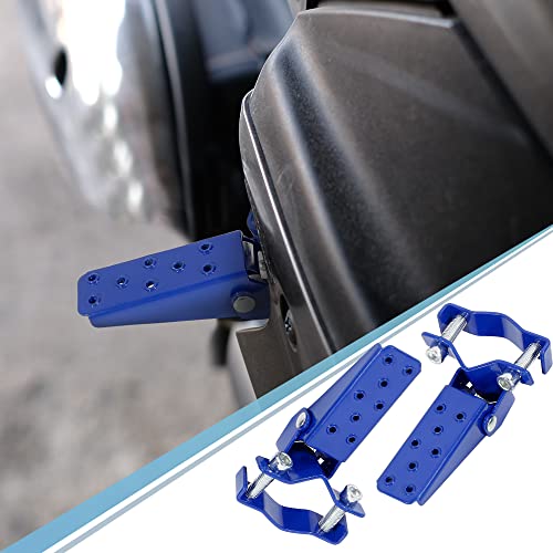 F FIERCE CYCLE 1 Pair 8mm Stainless Steel Universal Motorcycle Folding Rearsets Rear Footrest Footpeg Pedal Peg Bike Bicycle Cycling Blue - Image 3