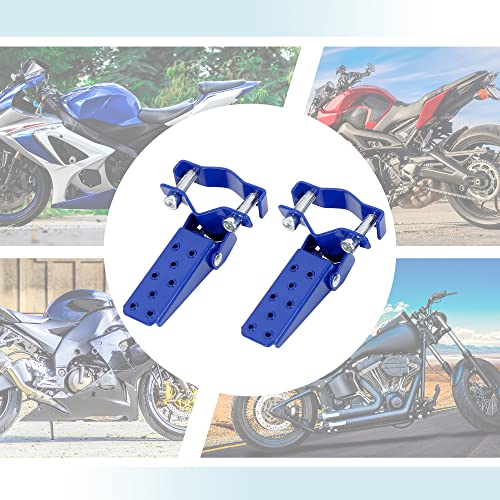 F FIERCE CYCLE 1 Pair 8mm Stainless Steel Universal Motorcycle Folding Rearsets Rear Footrest Footpeg Pedal Peg Bike Bicycle Cycling Blue - Image 5