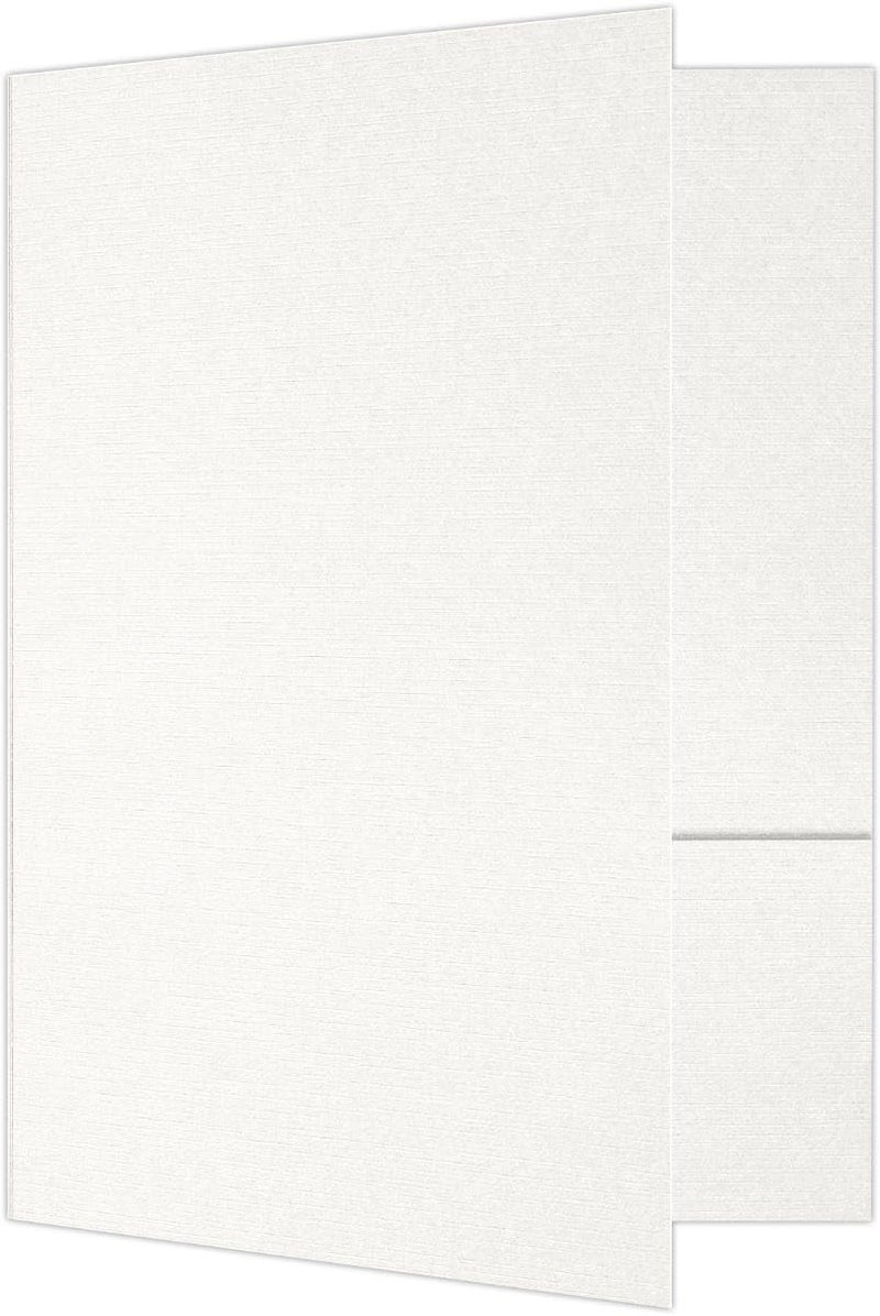 LUXPaper 9" x 12" Presentation Folders | Two Pocket | White Linen | 100lb. Cover | 10 Qty - Image 5