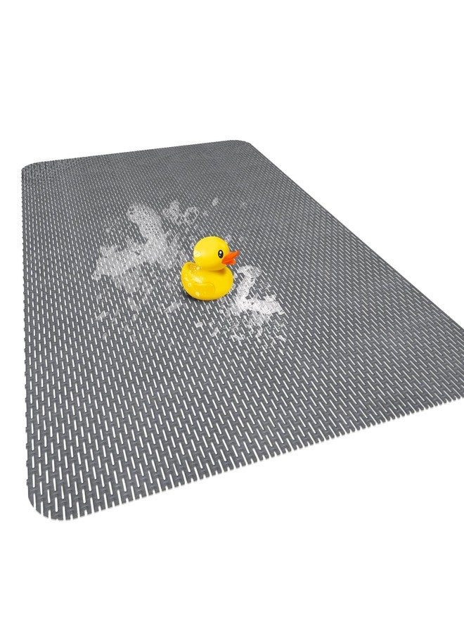 Yonala Large Anti Slip Shower Mat - Yonala 39.4" x 31.5" Non Slip Shower Mat for Inside Shower, Trimmable PVC Shower Floor Mat for Shower Stall, Bathroom, Tub, Quick Drying Matt - Image 1