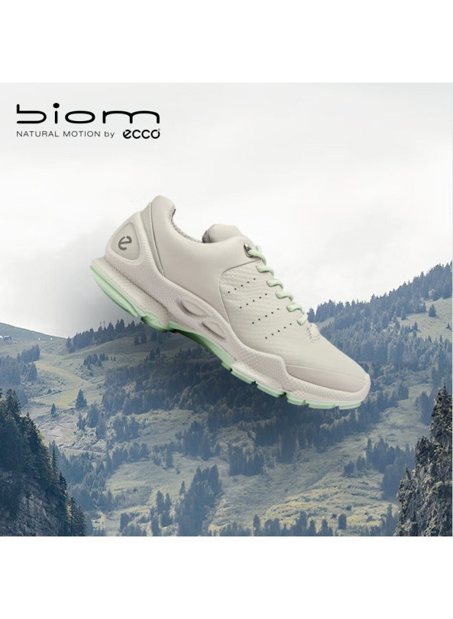 Ecco Biom C Premium Lightweight Hiking Sneakers Women 800433 Gravel Gray/matcha Green Size 36