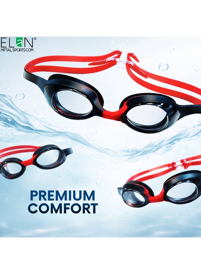 ELAN Morex Children’s Swimming Goggles, Black, Vacuum Fit No-Leak Technology, Soft 100% Silicone Seal & Wide View Anti-Fog Lens, UV Protected Youth Eyewear for Swim Lessons, Racing & Training - Image 3