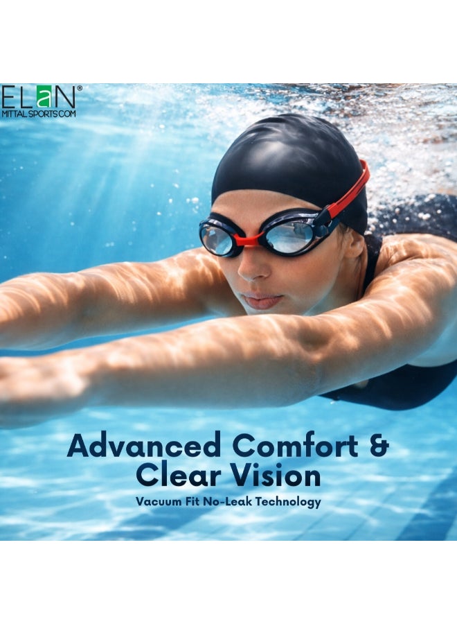 ELAN Morex Children’s Swimming Goggles, Black, Vacuum Fit No-Leak Technology, Soft 100% Silicone Seal & Wide View Anti-Fog Lens, UV Protected Youth Eyewear for Swim Lessons, Racing & Training - Image 5