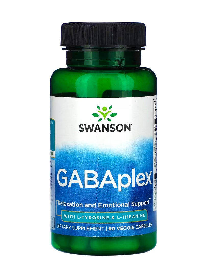SWANSON GABAplex with L-Tyrosine & L-Theanine 60 Veggie Capsules