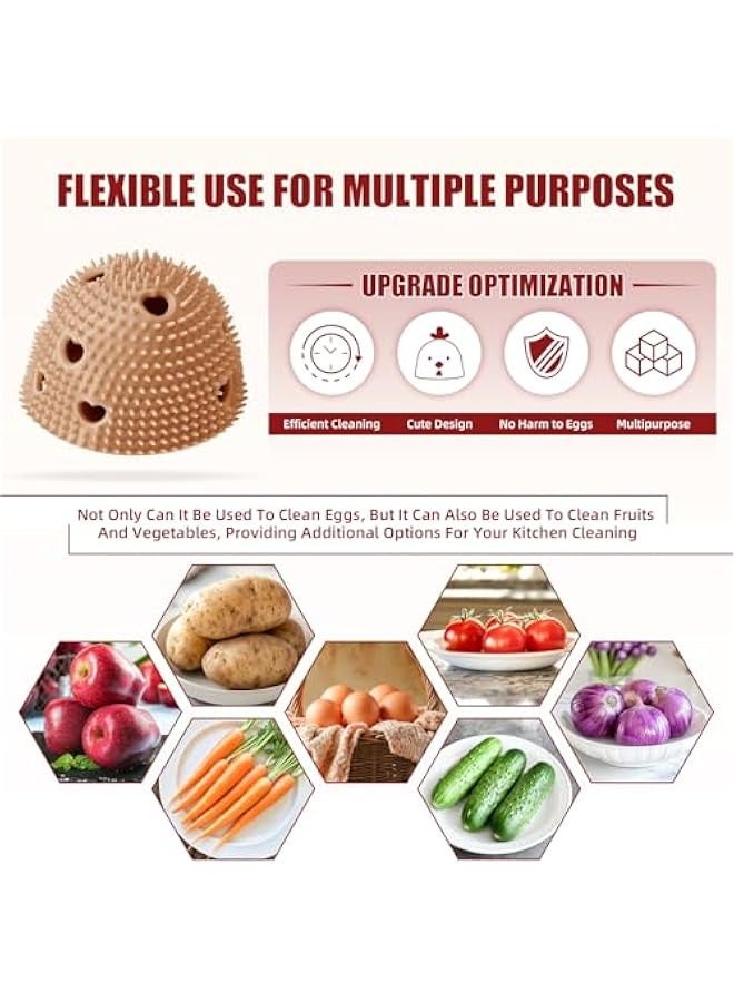 Silicone Egg Brush Cleaner - Reusable Egg Washer and Scrubber Set - Perfect Gift for Chicken Owners  - Image 5