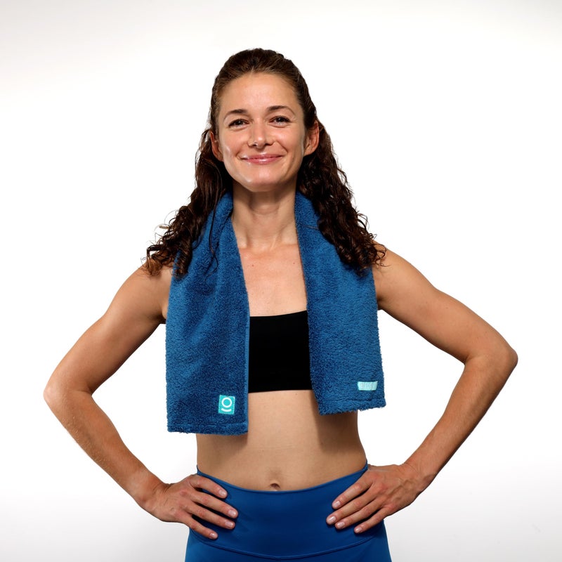 FACESOFT Eco Friendly Gym Towel Accessories for Working Out - Soft & Absorbent Cotton Exercise Towel - No Synthetic Microfibers or Plastics - Sweat Towel for Gym, Fitness, Sports, Yoga - Blue - 1 Pc - Image 5