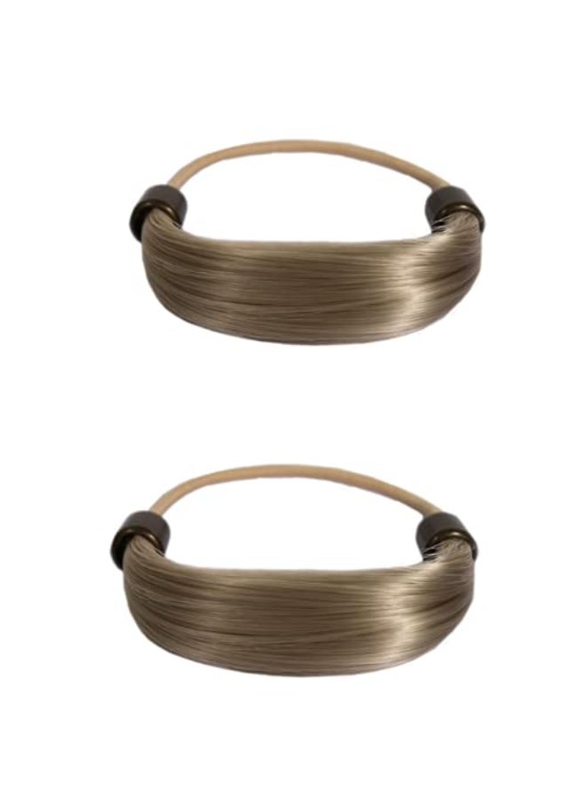 Mia Beauty Tonytail Ponytail Wrap Hair Accessory made of Synthetic Hair on Elastic Rubber Band for Hair Wrapped Look Women Teens Girls Dancers Blonde 2 pcs - Image 1