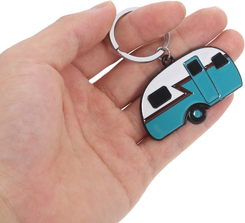OSALADI 2pcs Zinc Alloy Camping Van Keychain Lightweight Hanging Pendant for Car Keys and Bag Decoration Cute Camper Model Key Rings Gift for Travel and Outdoor Enthusiasts - Image 5