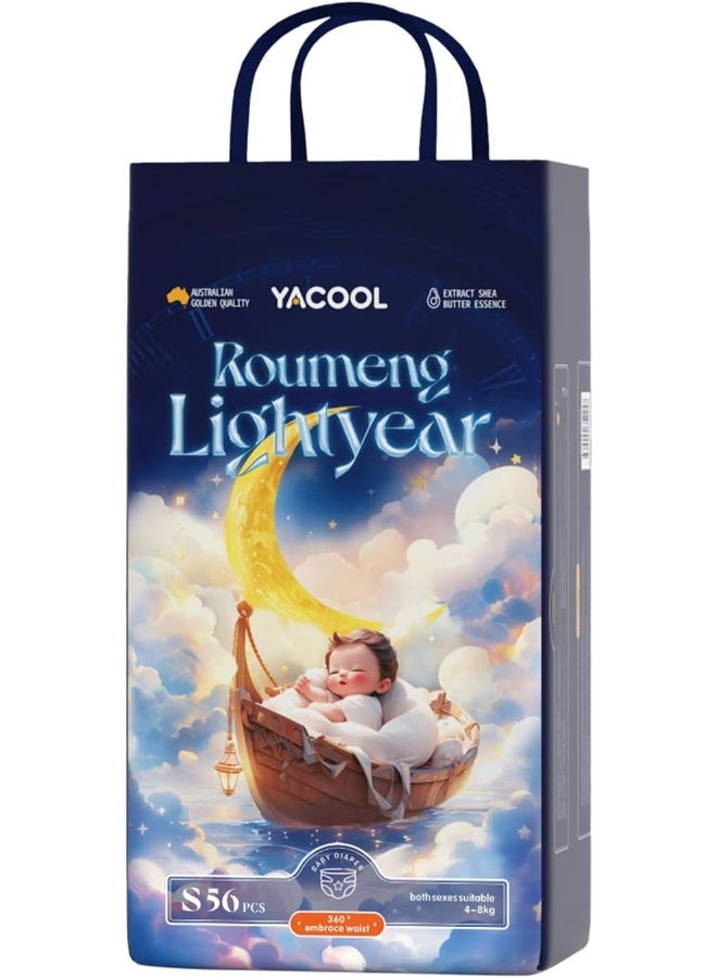 Yacool Baby Diapers, Size S, 56 Count, Soft & Breathable, Ultra-Absorbent, Gentle on Sensitive Skin, Leak-Proof Protection, Perfect Fit for Babies 4-8kg - Image 1