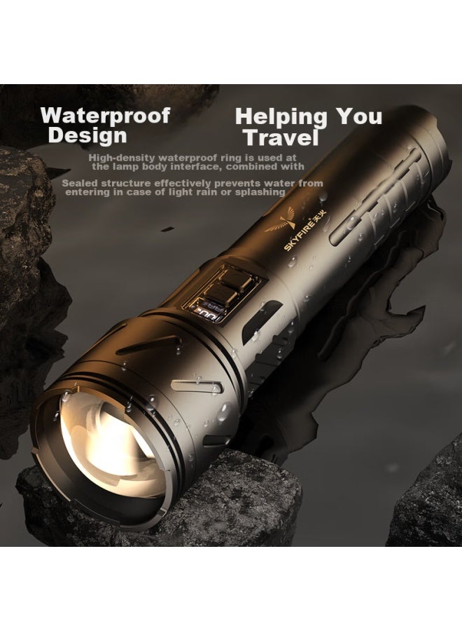 Skyfire Flashlight, Sky-piercing Beam, High-intensity Zoomable Long-range Searchlight, Laser Long-range Outdoor And Home Portable, 40000mah - Image 5